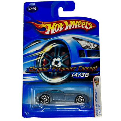 Lot of 2 Chrysler Firepower Concept Hot Wheels Collectible Diecast Cars Blue New