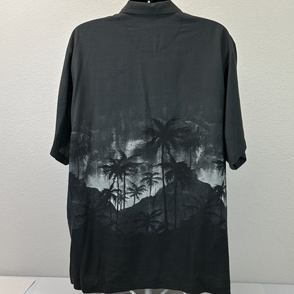 Las Vegas Raiders Tommy Bahama Hawaiian Camp Shirt NFL Button Front Gray XXL 2XL