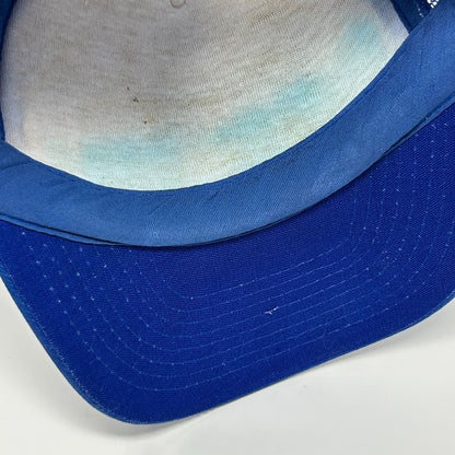 Vintage 80s Top Gun Movie Trucker Hat Baseball Cap Blue USN Film Mesh Snapback