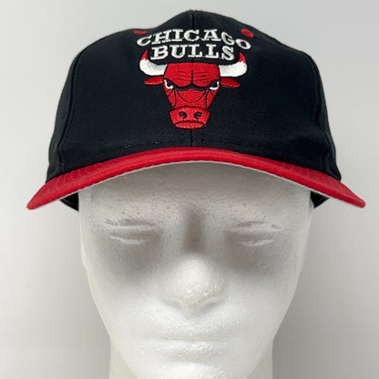 Vintage 90s Chicago Bulls Hat Baseball Cap NBA Basketball Logo 7 Snapback Black
