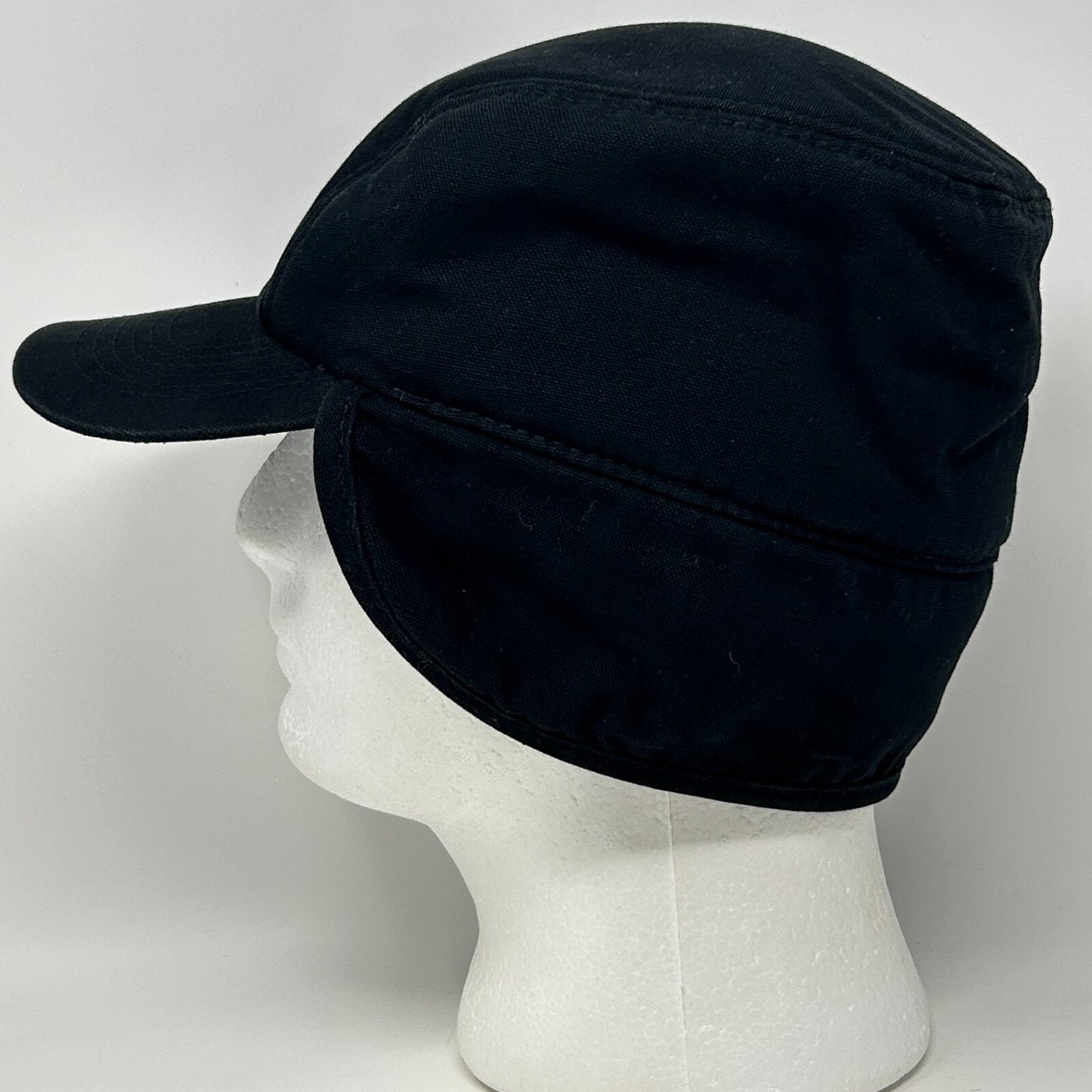 Broner Duck Work Cap Winter Hat Canvas Faux Fur Ear Flap Hunter Black M Medium