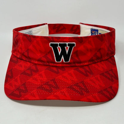 Vintage Wabash College Scarlet Visor Hat Cap 90s Indiana Strapback Red The Game