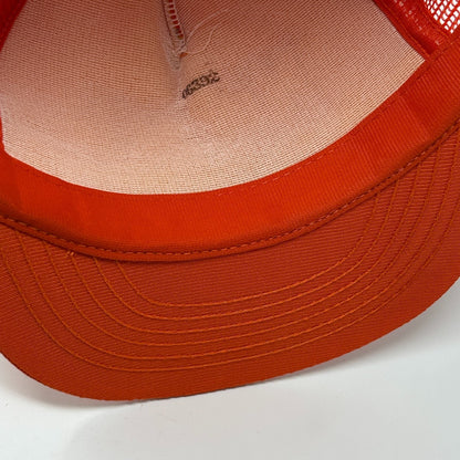 Vintage 80s Nugget Sportsmens Club Trucker Hat Baseball Cap Reno Snapback Orange