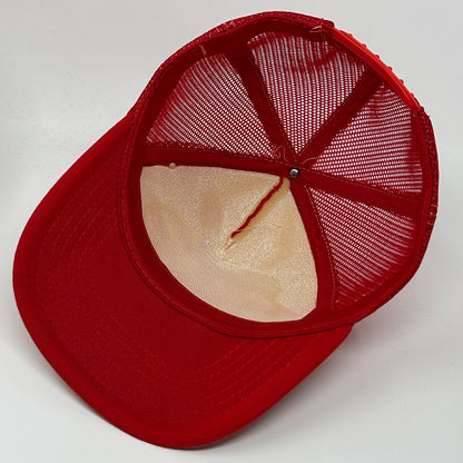 Vintage 80s Wisconsin Badgers Trucker Hat Baseball Cap Red 5 Panel Mesh Snapback - Neon Vintage