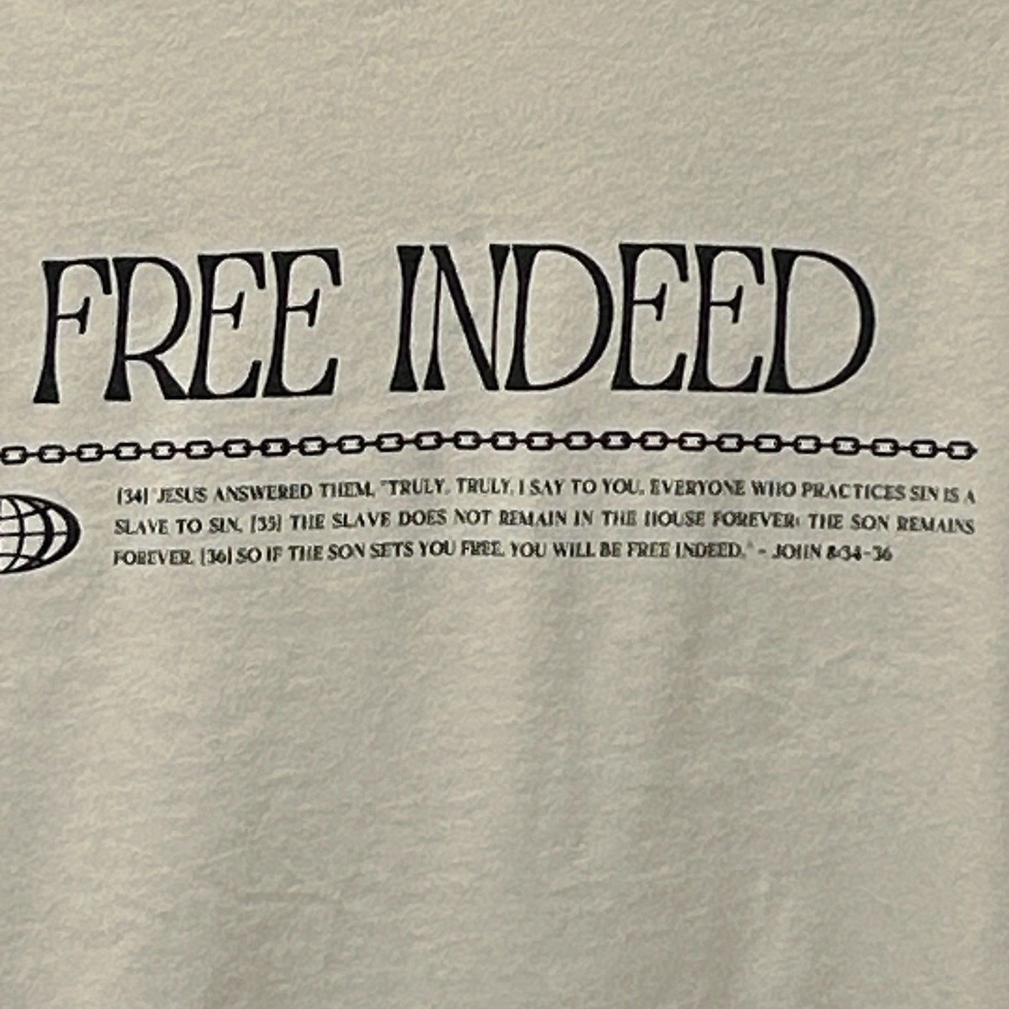 RISE WKND T Shirt Free Indeed John 8 34-36 Christian Jesus Tee Beige XL X-Large