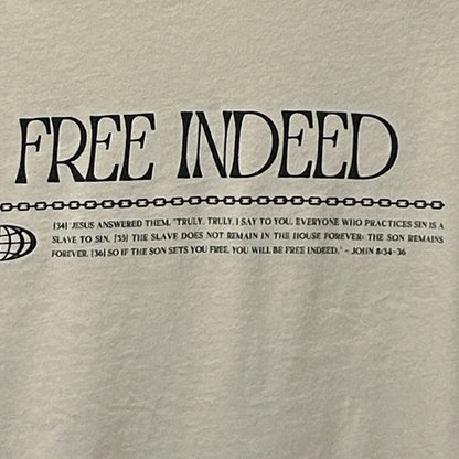 RISE WKND T Shirt Free Indeed John 8 34-36 Christian Jesus Tee Beige XL X-Large