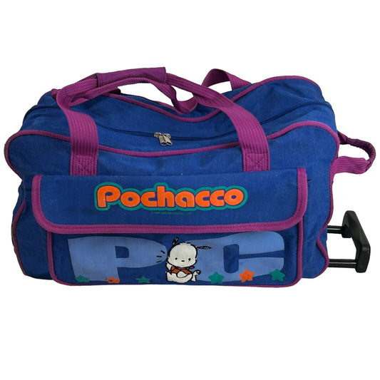 Sanrio Pochacco Travel Rolling Bag Vintage Y2Ks Handled Duffle Luggage 2000
