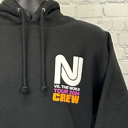 NJ vs The World Tour Crew Hoodie Senses Fail Saves The Day EMO Black M Medium