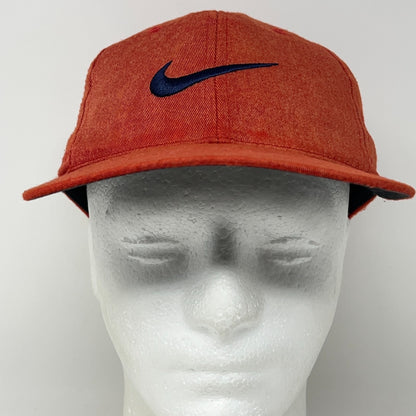 Nike 2009 Orange Baseball Cap Hat Snapback Swoosh One Size Bleach Dye Custom