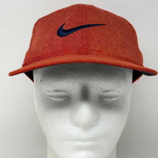 Nike 2009 Orange Baseball Cap Hat Snapback Swoosh One Size Bleach Dye Custom