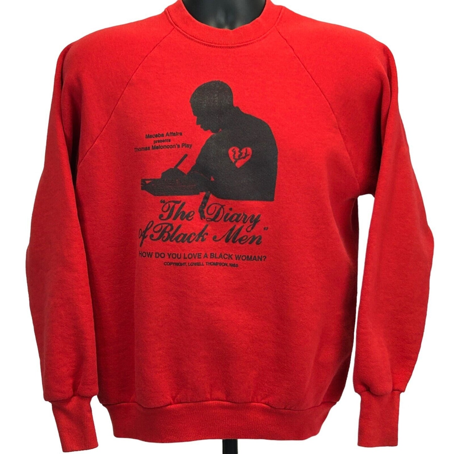 The Diary of Black Men Vintage 80s Sweatshirt Medium African American Mens Red