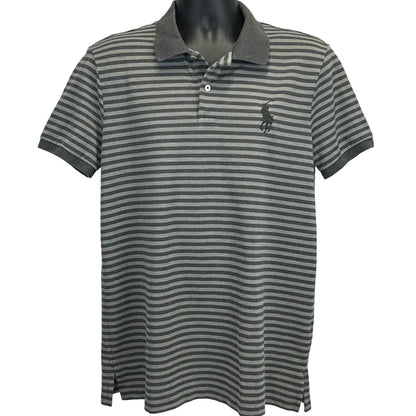 Polo Golf Ralph Lauren Polo T Shirt Large Gray Striped Big Pony Logo Golfer Mens