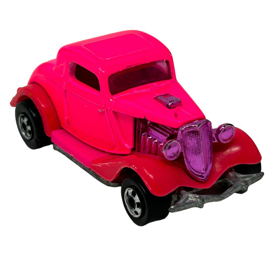 3-Window 1934 Ford Coupe Hot Wheels Collectible Diecast Car Pink Vintage 1996