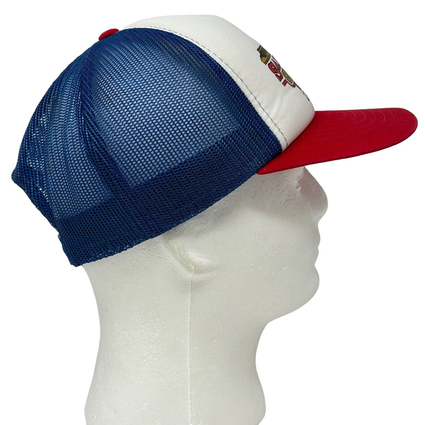 Sams Town Casino Laughlin Snapback Trucker Hat Vintage 80s Blue Red Baseball Cap