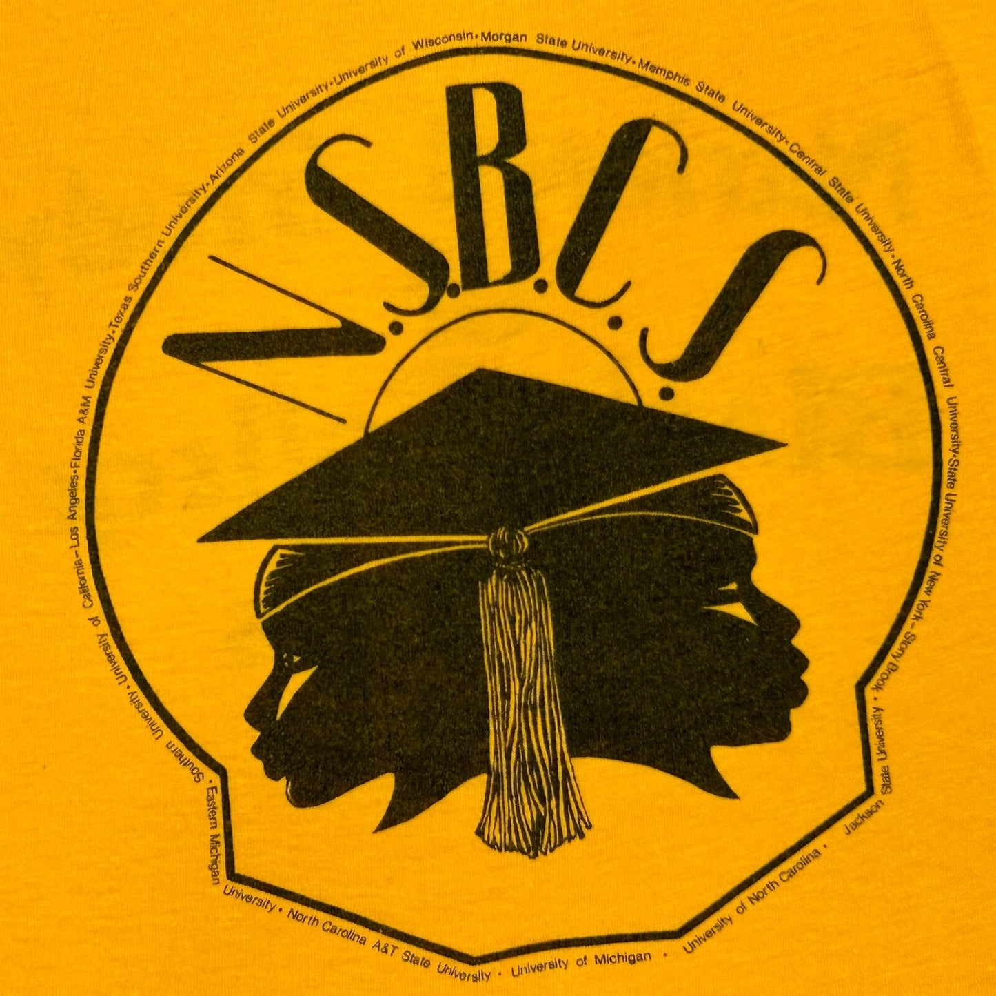 Vintage 80s National Study of Black College Students T Shirt Orange M Medium
