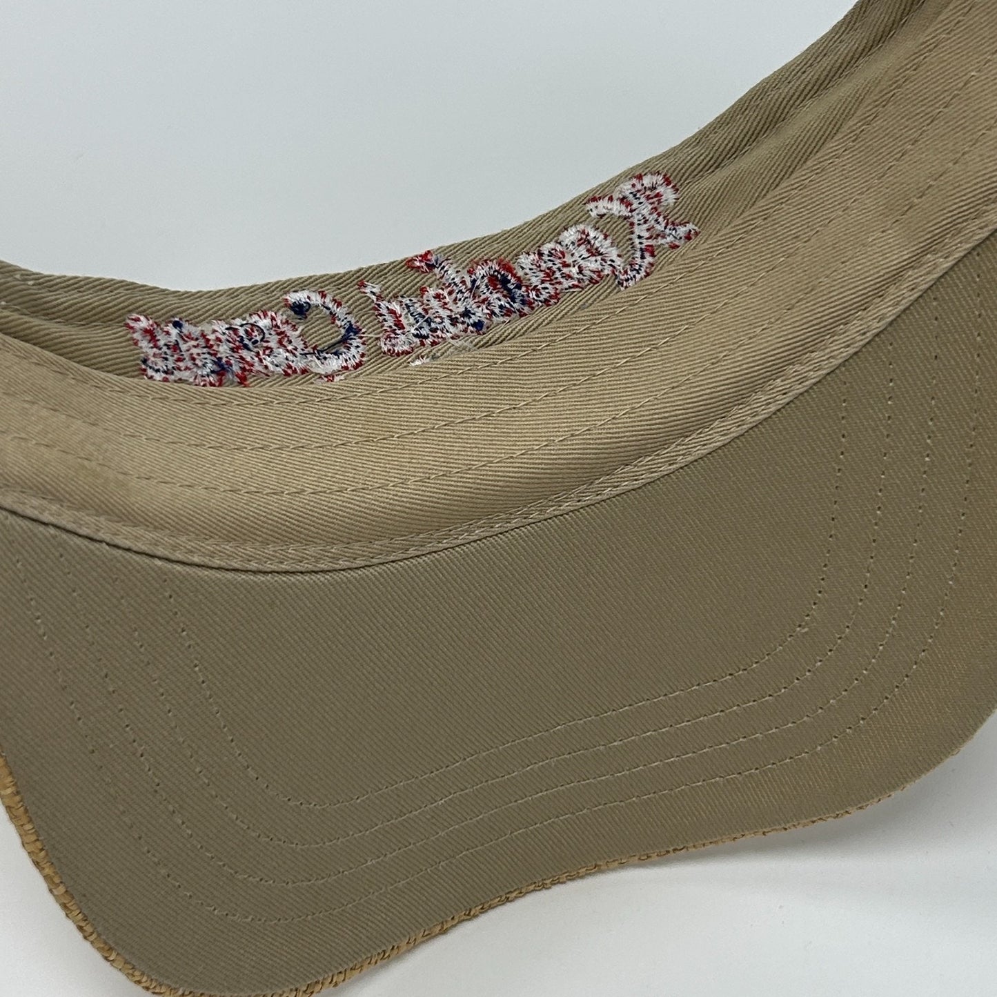 Vintage Y2Ks Kanalui Canoe Club Visor Hat Cap Miami Straw Strapback Beige