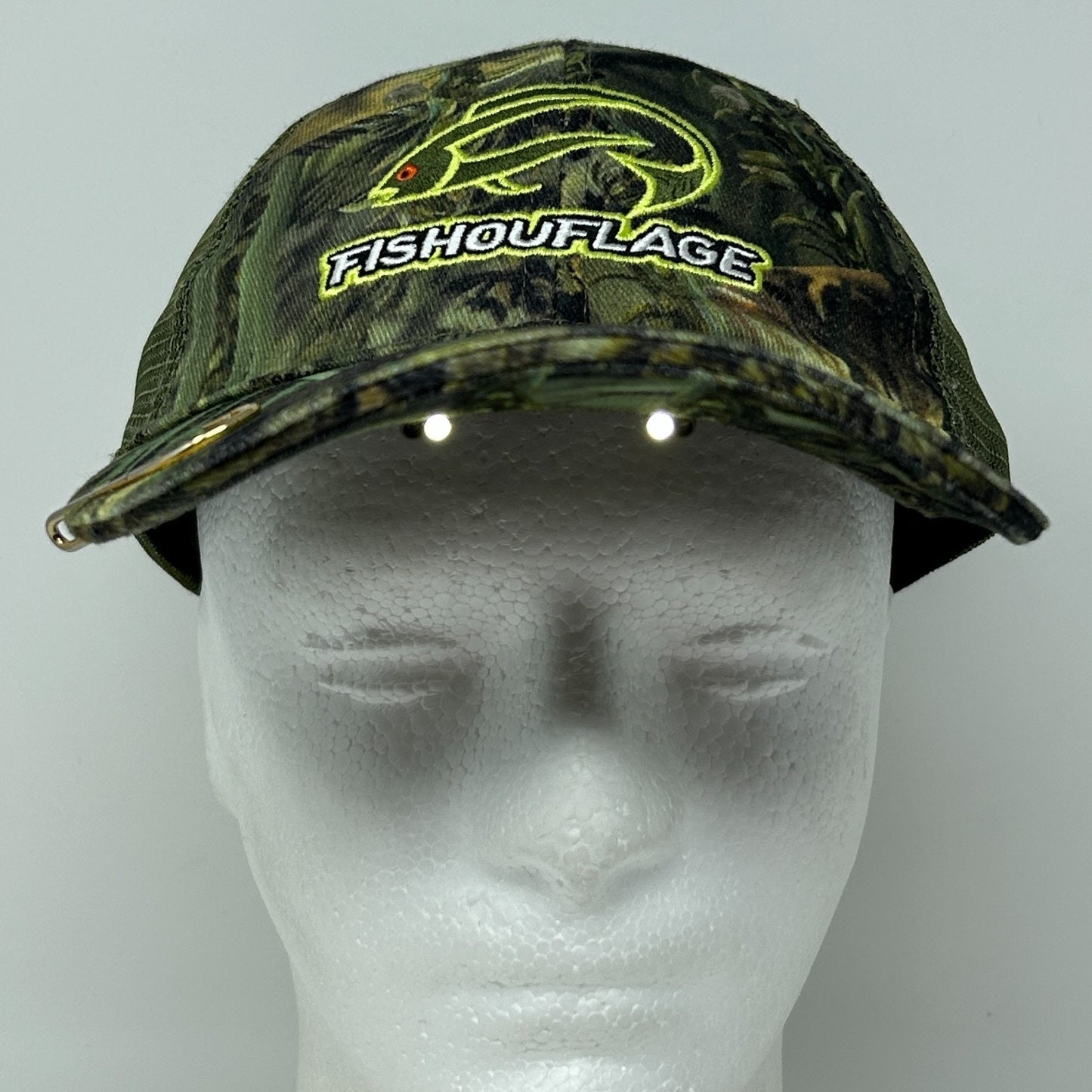 Fishouflage Camo Light Up Trucker Hat Baseball Cap Powercap Strapback Green