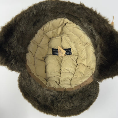 Vintage Norm Thompson Goose Down Trapper Hat L Large Brown Insulated Winter Cap