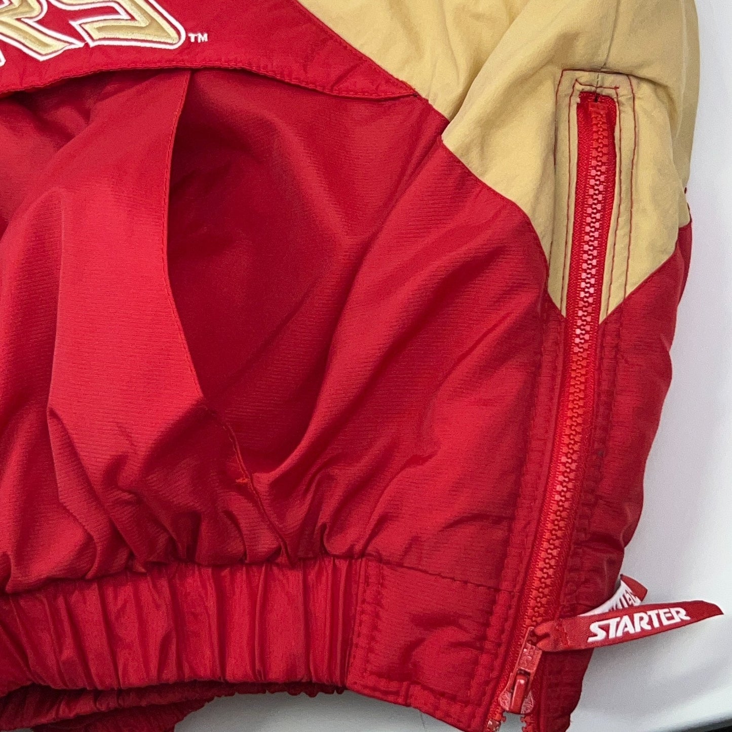 Vintage San Francisco 49ers Starter Pro Line Jacket XXL 2XL Red Anorak Pullover