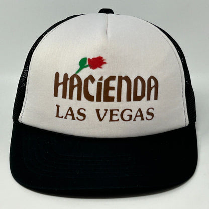 Hacienda Casino Vintage 80s Trucker Hat Las Vegas Black Snapback Baseball Cap