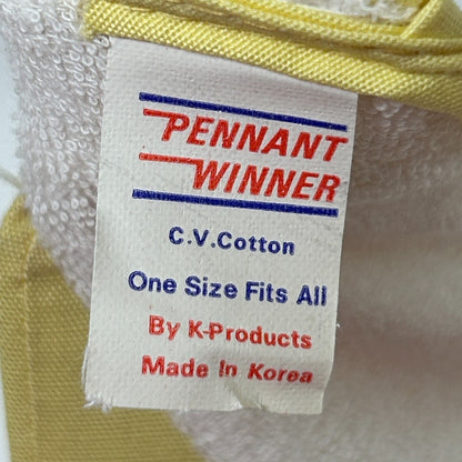 Vintage Blank Solid Visor Hat Cap Yellow 80s Strapback Golf Golfer Golfing