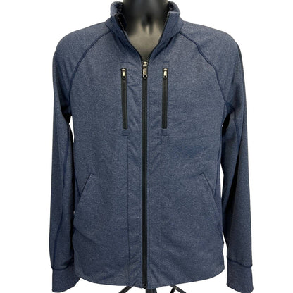 Chaqueta deportiva Lululemon Shift de manga larga con cremallera completa y aberturas para los pulgares para hombre, color azul