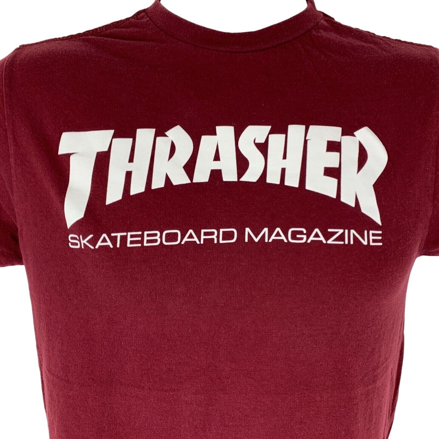 Revista de patinetas Thrasher Camiseta pequeña de skate para hombre, color rojo