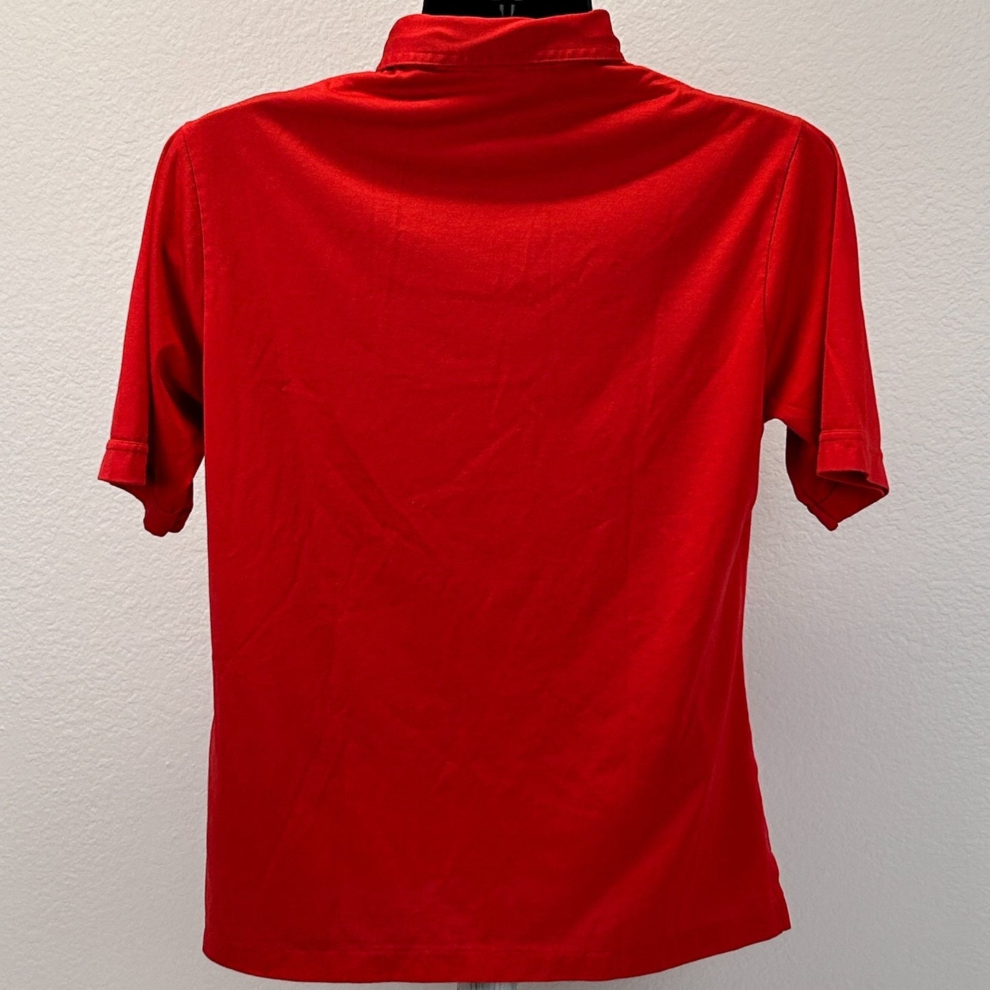 Vintage 80s Ken McMullen Jim Colborn Golf Tournament Polo Shirt Red M Medium