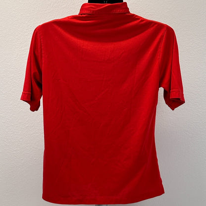 Vintage 80s Ken McMullen Jim Colborn Golf Tournament Polo Shirt Red M Medium