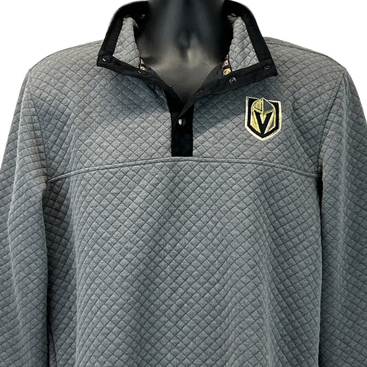 Las Vegas Golden Knights 1/4 Quarter Snap Sweater Jacket Quilted Gray M Medium