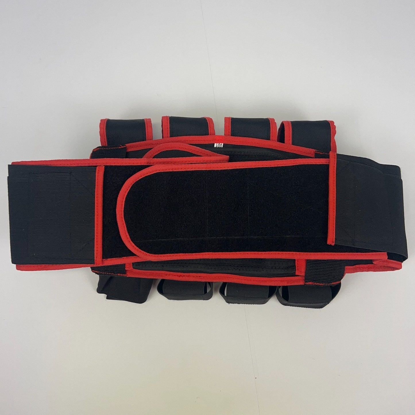SXC Paintball Pod Pack Harness 4+3+4 (4+7) Black and Red Logo Tournament Belt