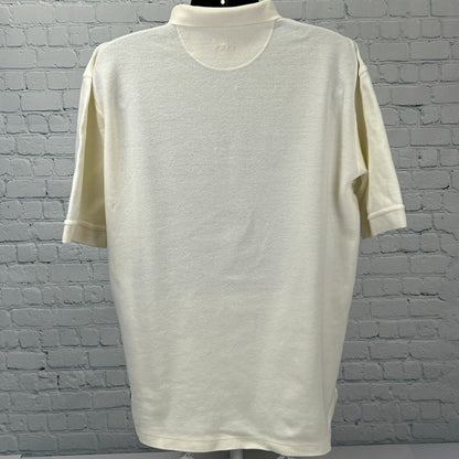 Vintage 90s Animal Planet Channel Logo Polo Shirt Made In USA White XL X-Large