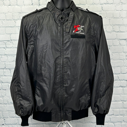 Vintage 80s Ballys Casino Resort Las Vegas Cafe Racer Jacket USA Black M Medium