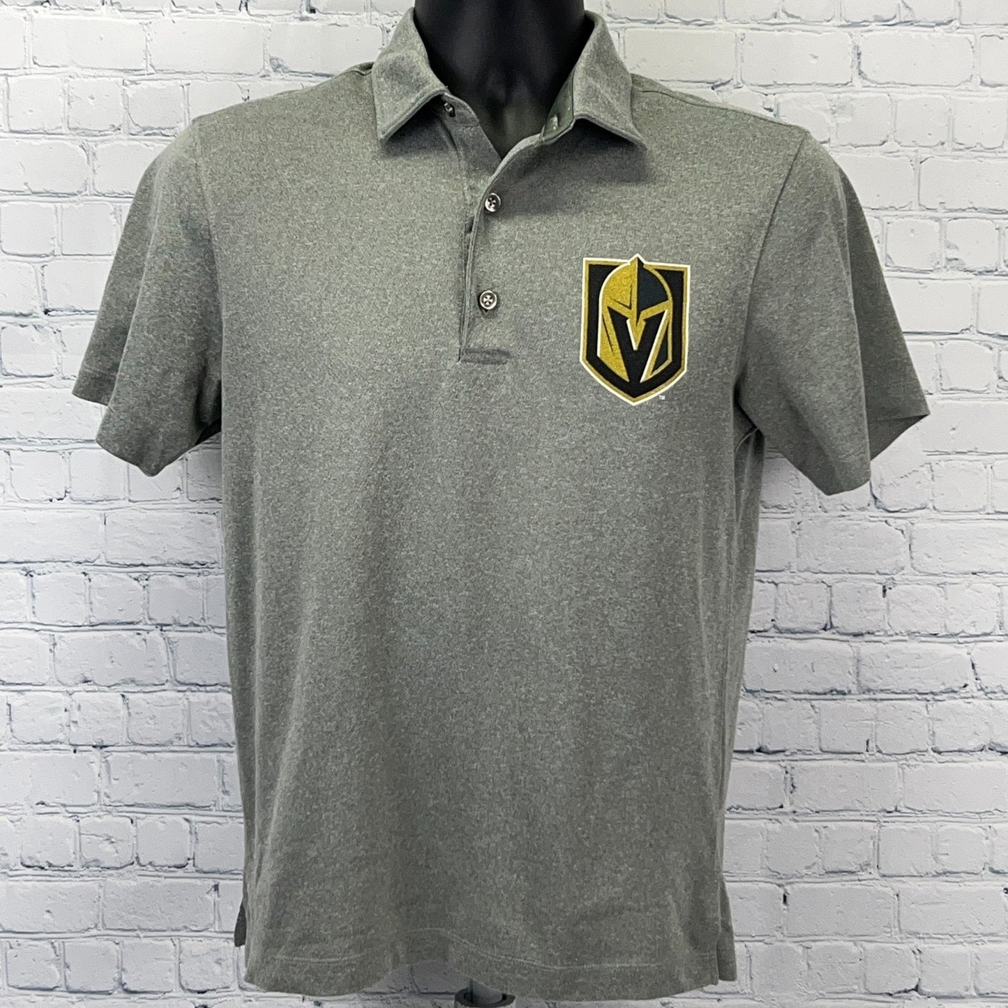 Las Vegas Golden Knights Polo Shirt NHL Ice Hockey Short Sleeve Gray S Small