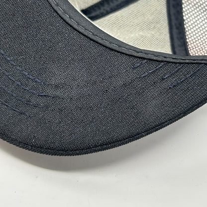 Vintage 80s KVAL Patch Trucker Hat Baseball Cap Made In USA Mesh Snapback Black