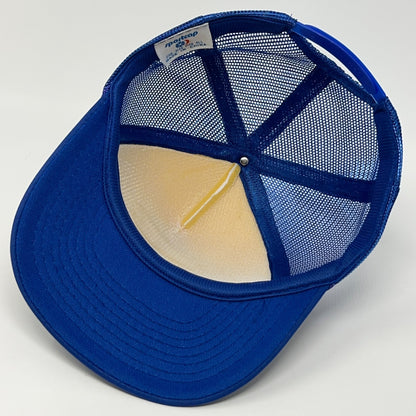 Vintage 80s Izorline Fishing Line Trucker Hat Baseball Cap Shark Snapback Blue