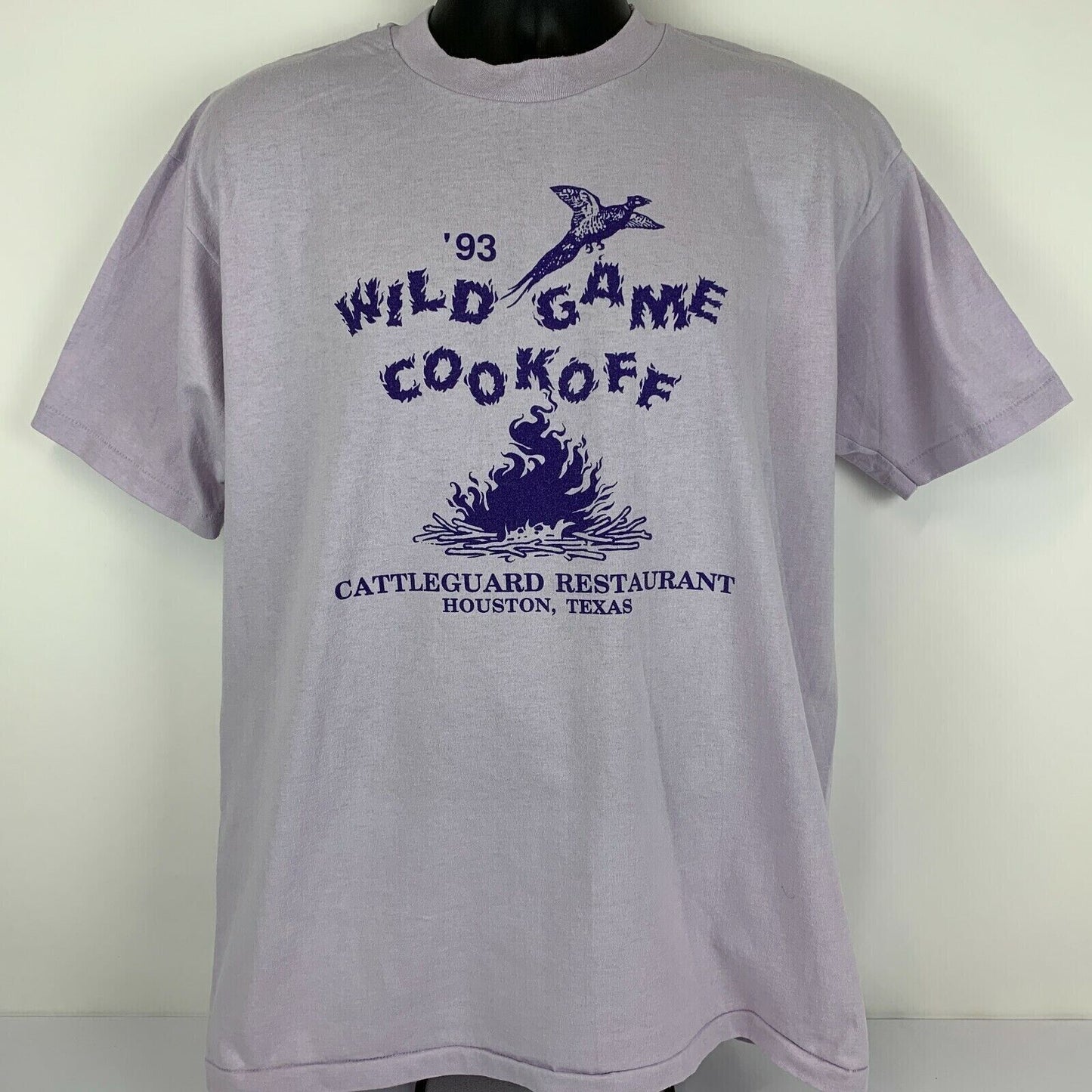 Cattle Guard Bar Wild Game Cookoff Vintage 90s T Shirt X-Large USA Mens Purple