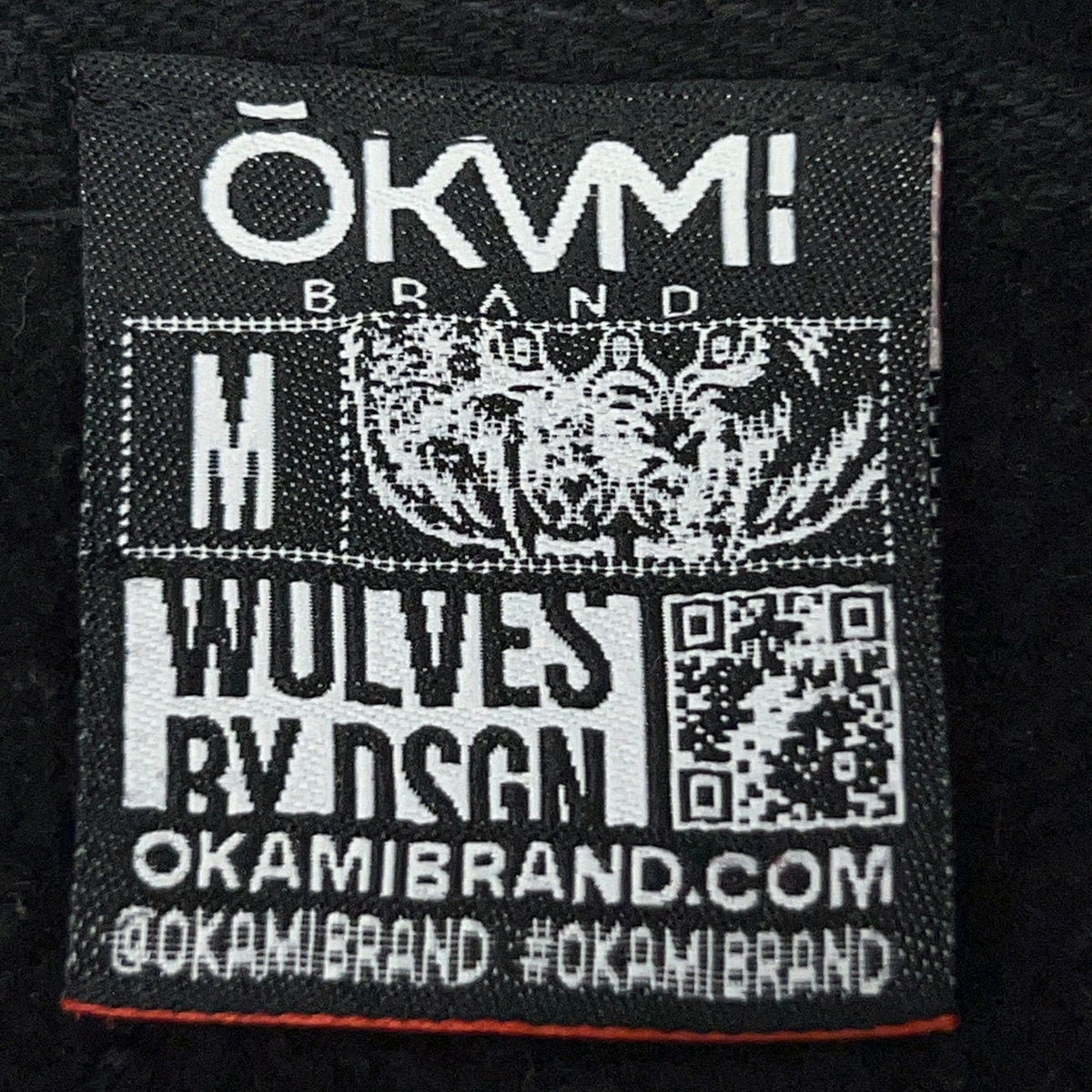 Okami Brand Wolves By Design Hoodie Mens M Medium Black Double Wolf Graphic
