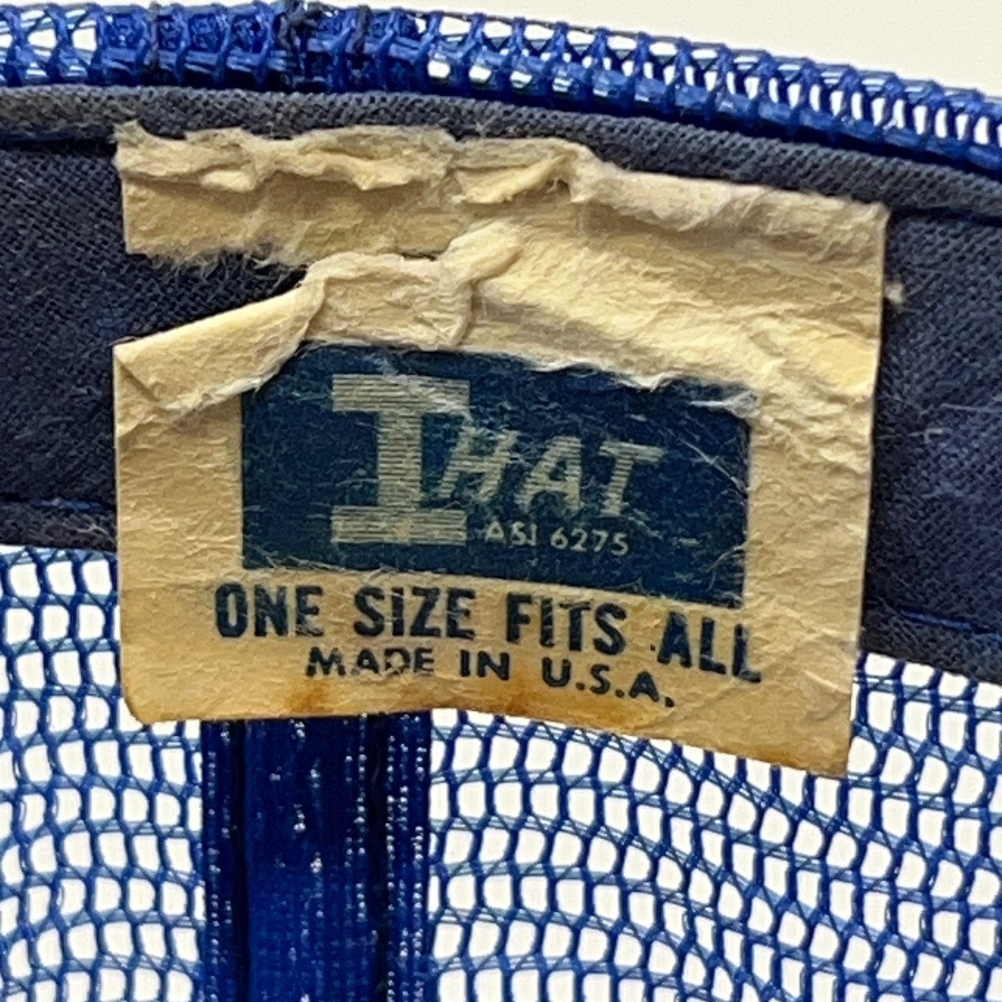 Vintage 80s West America Bank Trucker Hat Baseball Cap Banker Mesh Snapback Blue