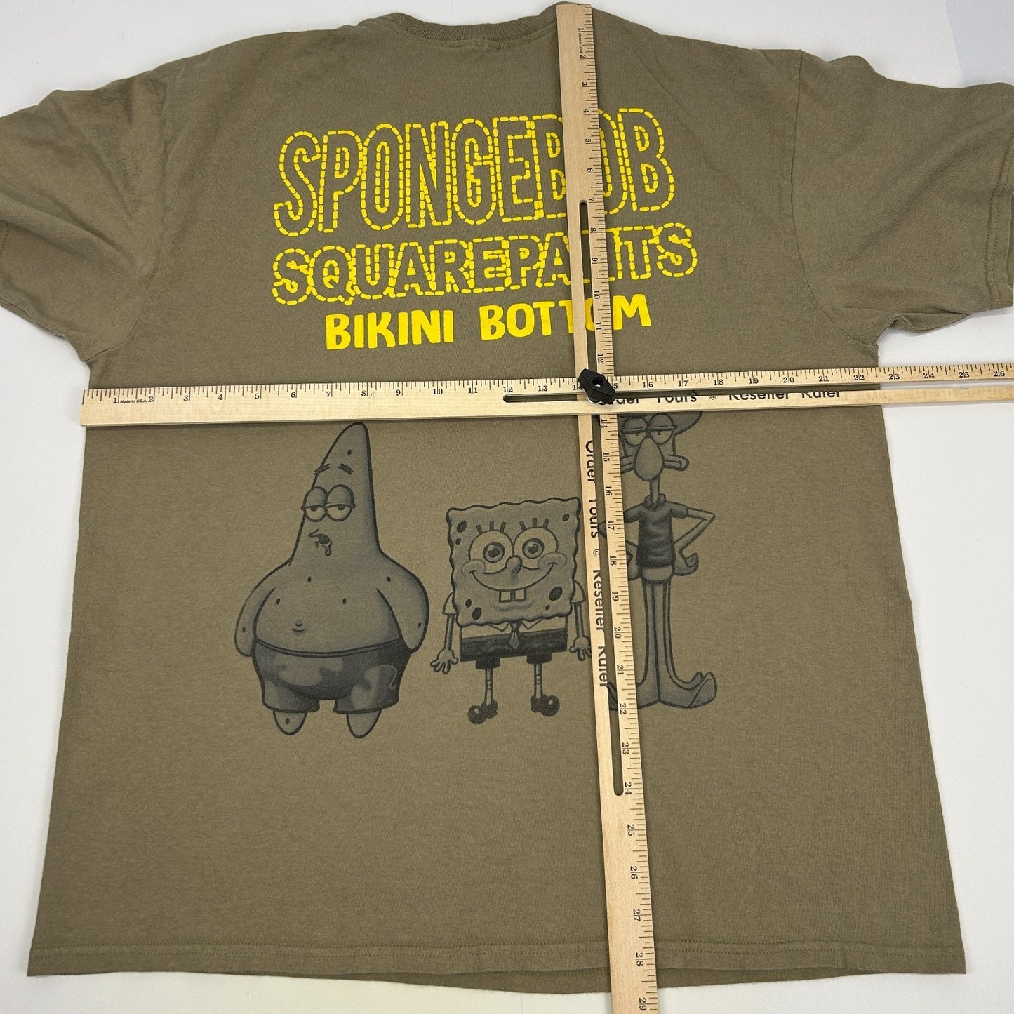 Spongebob Squarepants Bikini Bottom T Shirt Nickelodeon Cartoon Beige XL X-Large