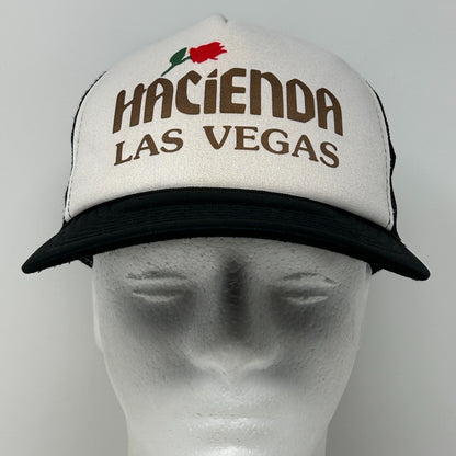 Vintage 80s Hacienda Casino Trucker Hat Cap Las Vegas Gambling Snapback Black - Neon Vintage