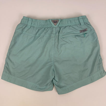 Columbia PFG Womens Backcast Water Shorts S Small Teal Green Nylon Fishing