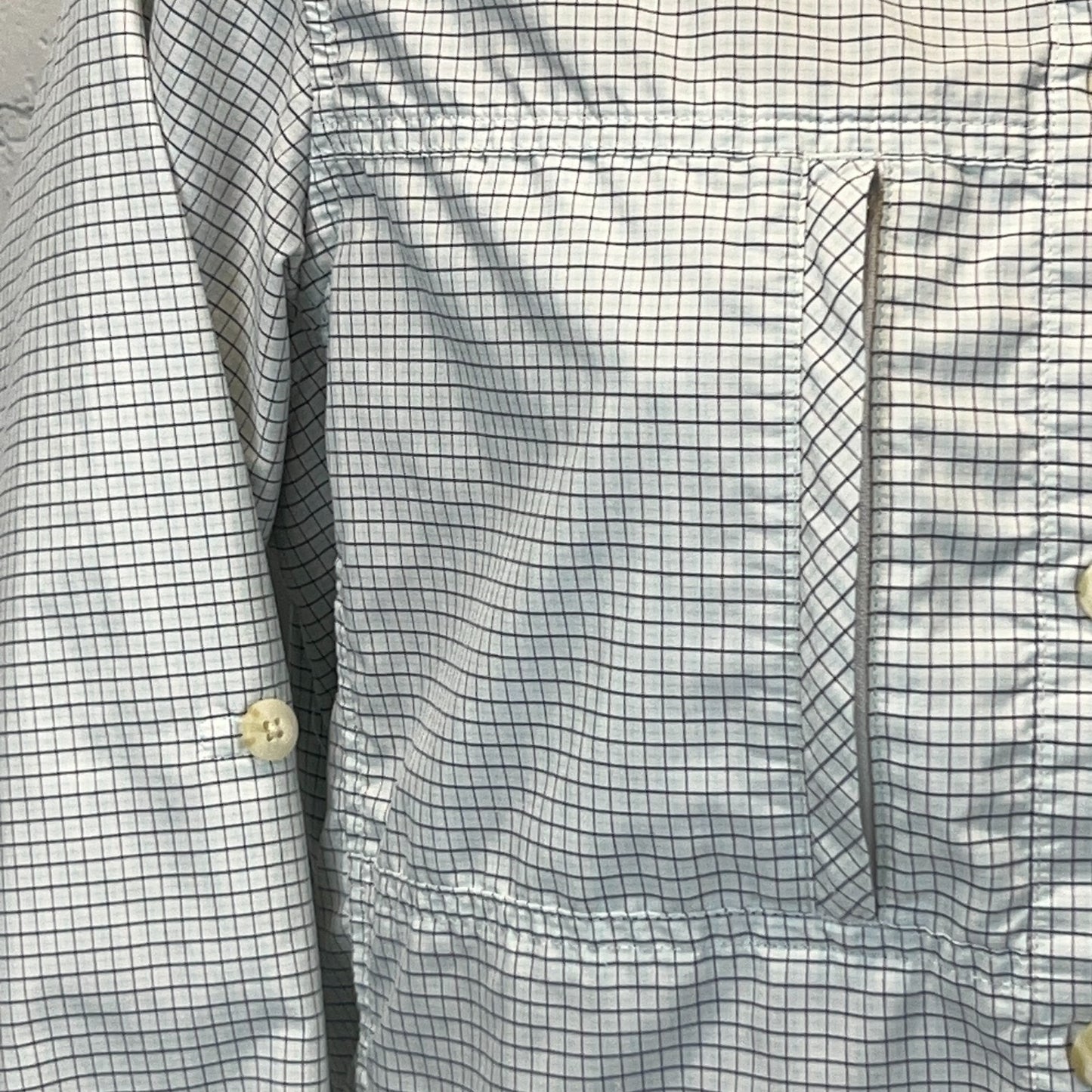 ExOfficio Button Front Shirt Hiking Hiker Fishing Blue Check Womens S Small