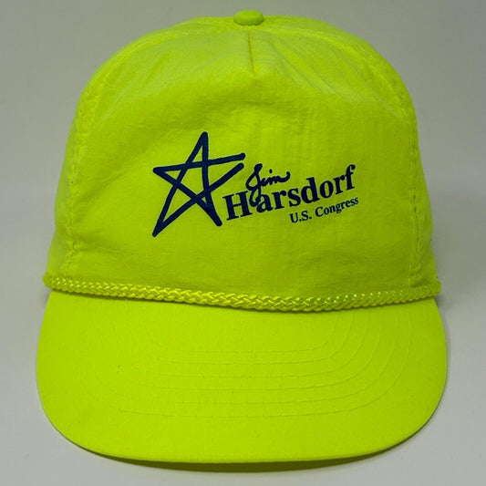 Vintage 90s Jim Harsdorf US Congress Hat Baseball Cap Republican Party Yellow