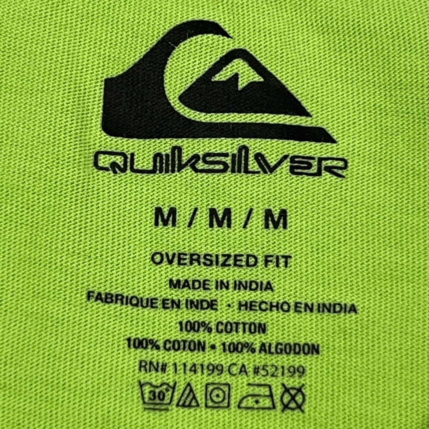 Quiksilver 2023 T Shirt M Medium Green Surfer Surfing Surfboarding Short Sleeve