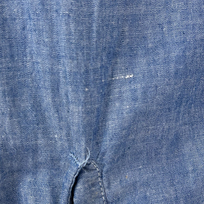 Vintage 70s Orangutan Button Front Shirt Denim Chambray Chenille Blue XL X-Large