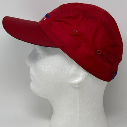 Vintage Tommy Hilfiger Athletics Camp Hat Baseball Cap 5 Panel Strapback Red