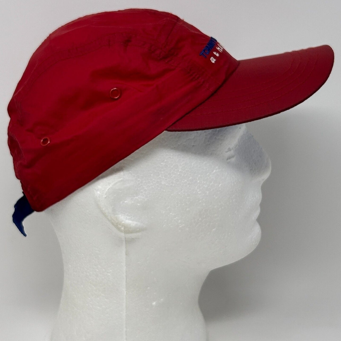 Vintage Tommy Hilfiger Athletics Camp Hat Baseball Cap 5 Panel Strapback Red