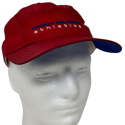 Vintage Tommy Hilfiger Athletics Camp Hat Baseball Cap 5 Panel Strapback Red