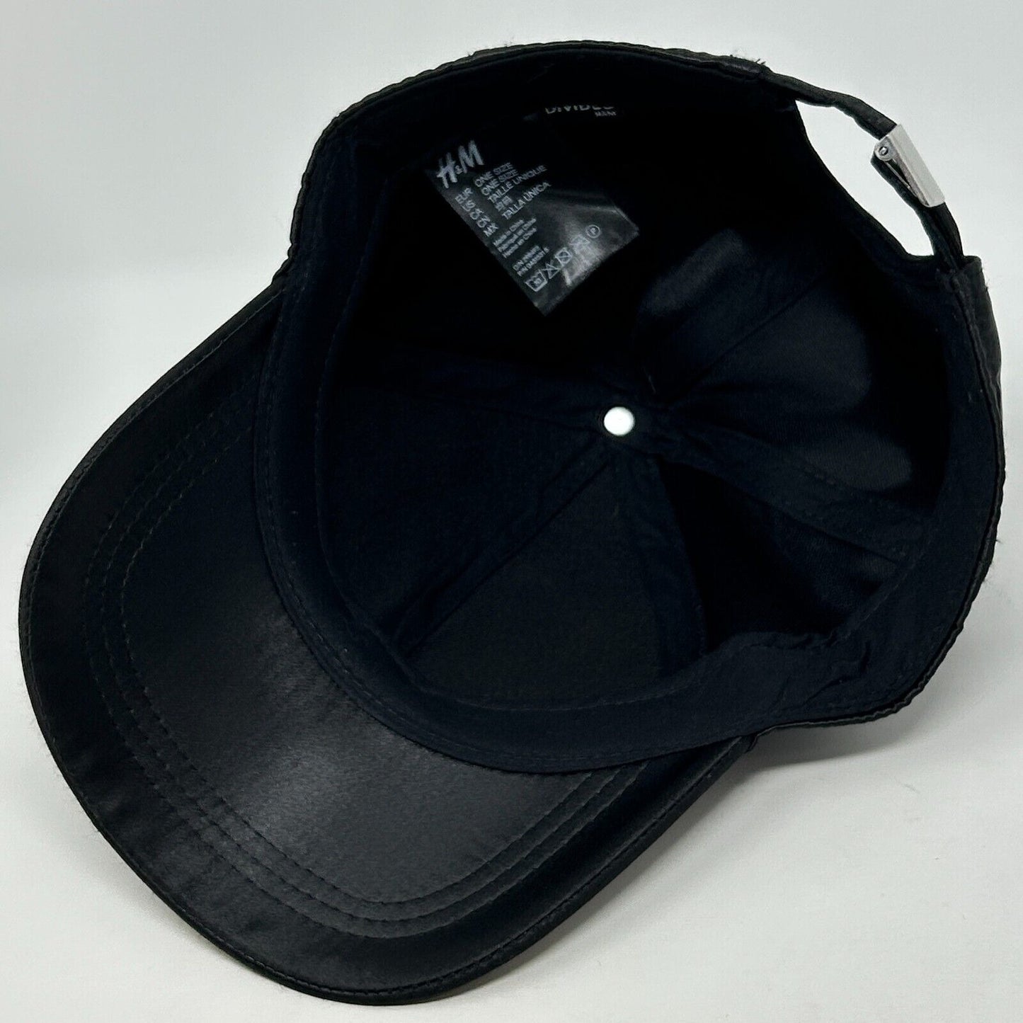 Yin and Yang Satin Baseball Hat Cap Yinyang Divided H&M 6 Panel Strapback Black